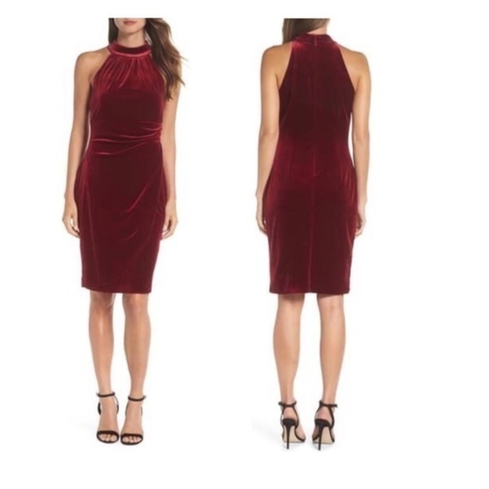 Vince Camuto Draped Cocktail Burgundy Dress - NWOT